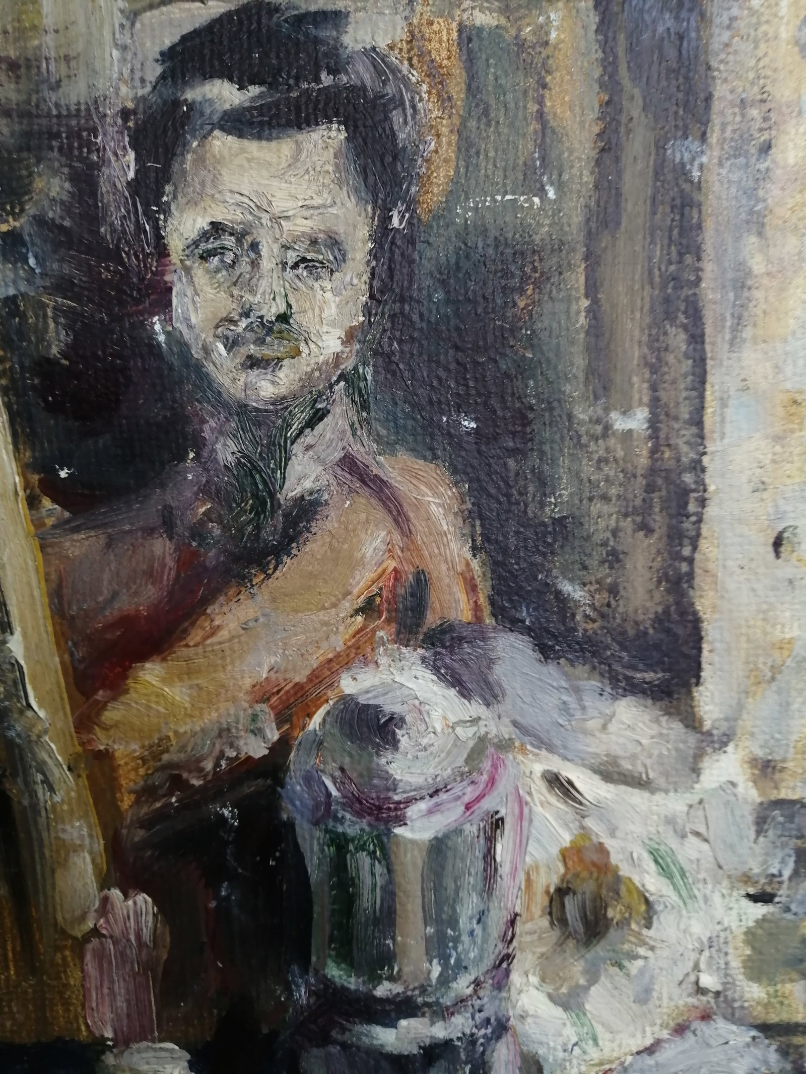 Oil painting At work Vadim Os'onov - 7
