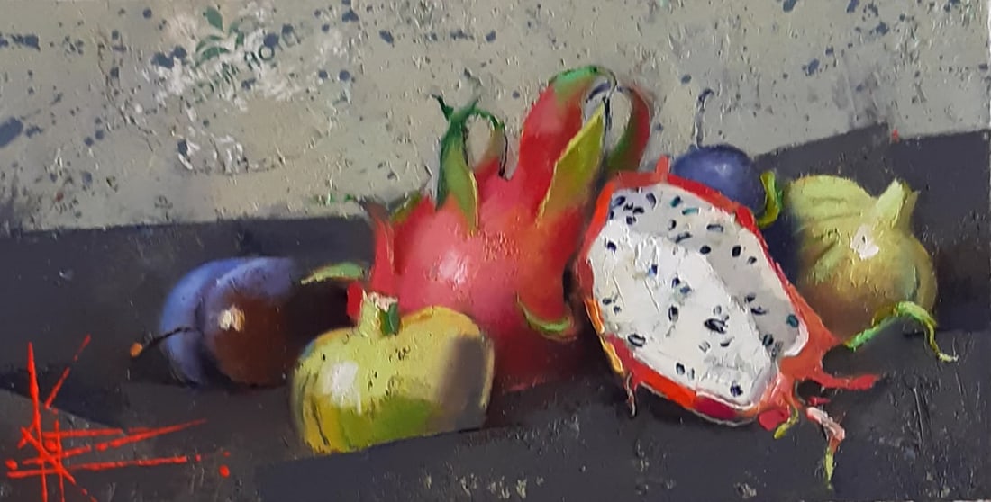 Oil painting Still life with exotic fruits Oksana Kyrylenko - 2