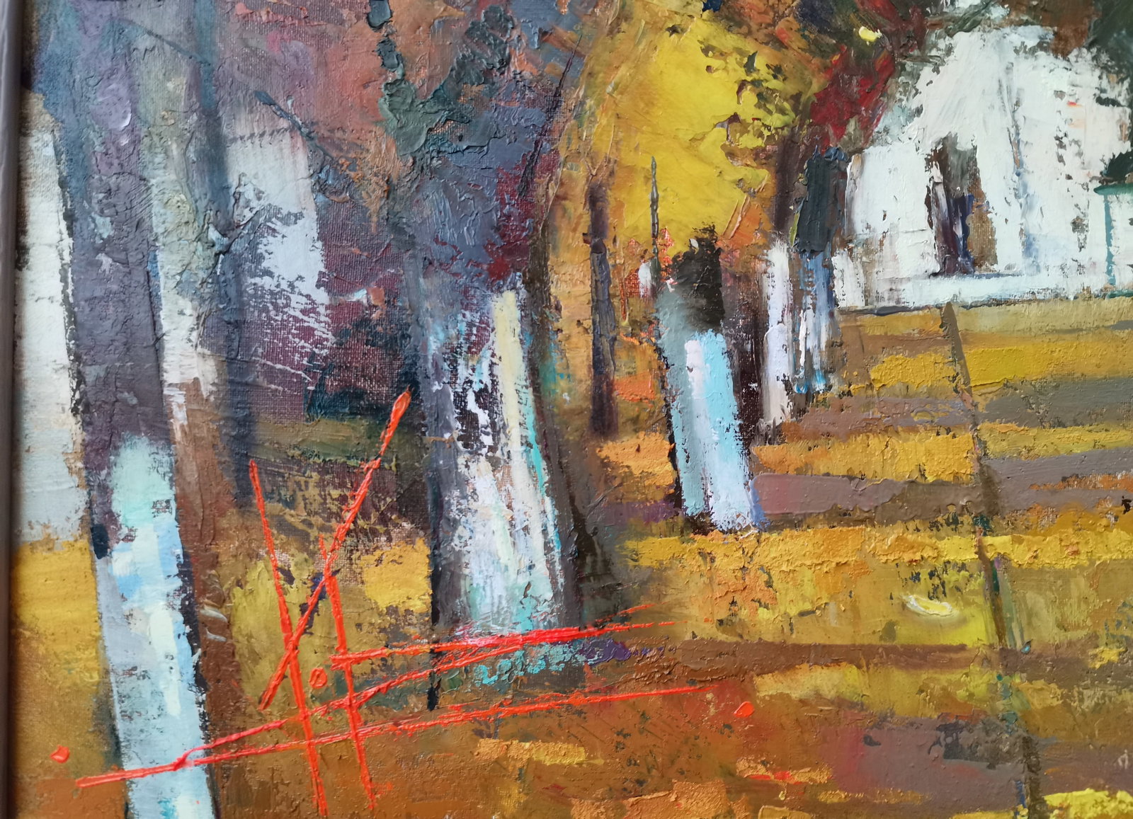 Oil painting autumn in the park Oksana Kyrylenko - 3