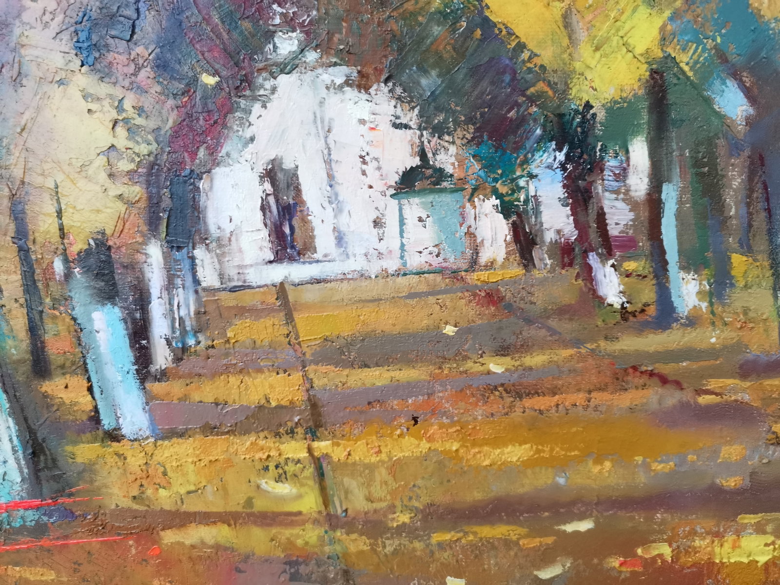 Oil painting autumn in the park Oksana Kyrylenko - 4