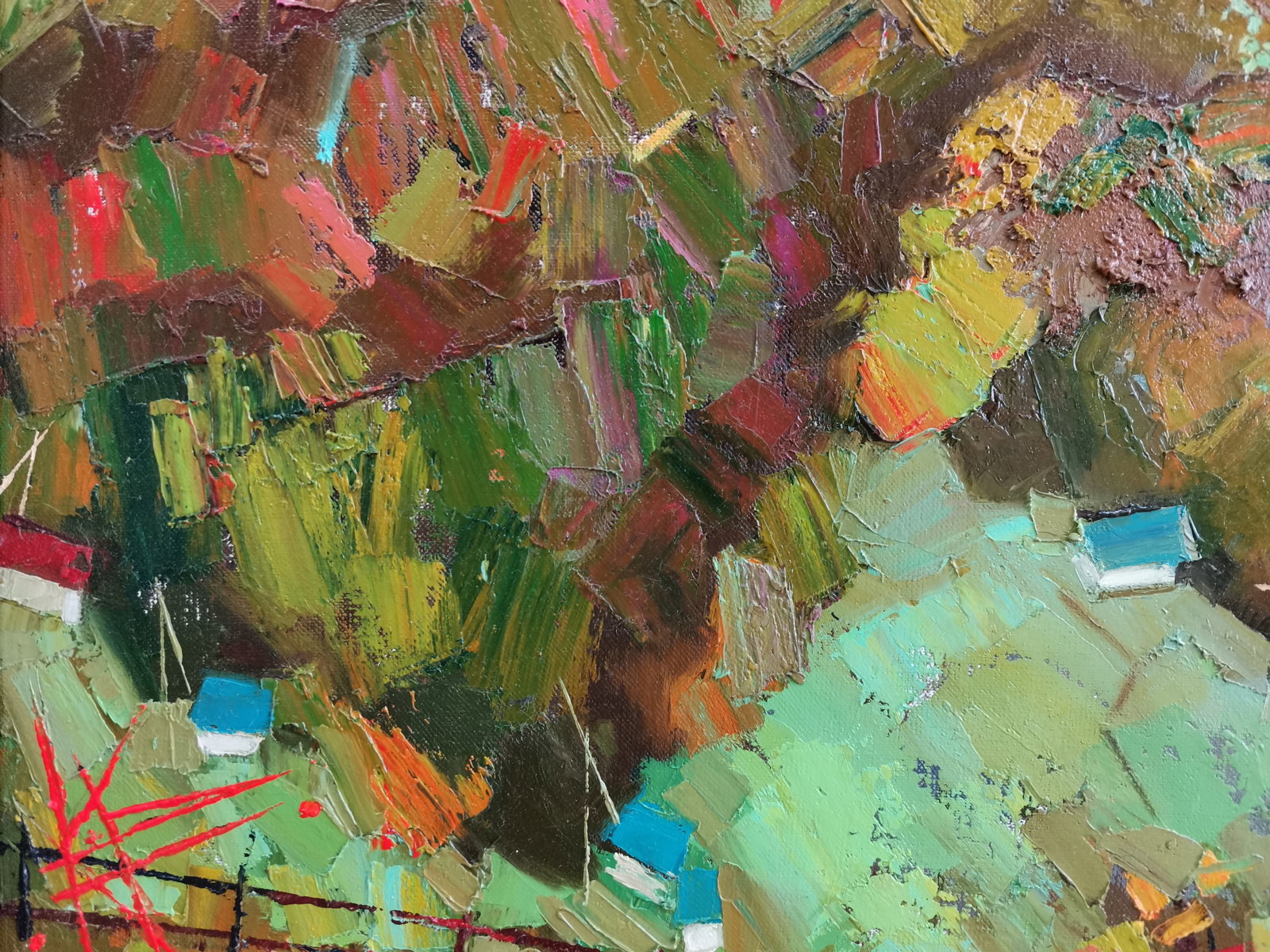 Abstract Oil painting Green mountain Oksana Kyrylenko - 3