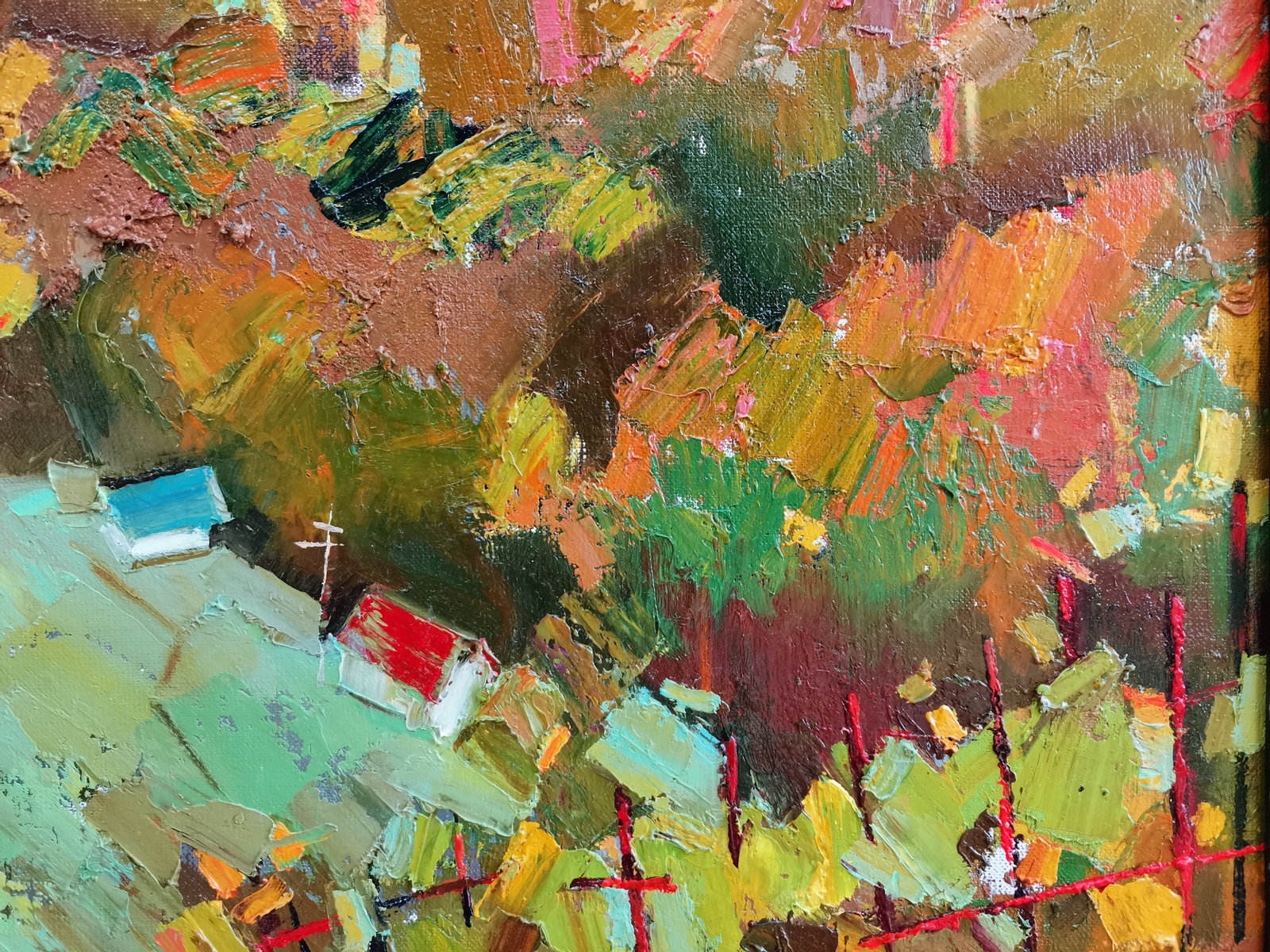 Abstract Oil painting Green mountain Oksana Kyrylenko - 4