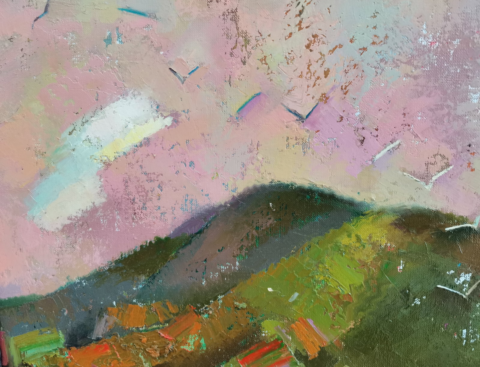 Abstract Oil painting Green mountain Oksana Kyrylenko - 5