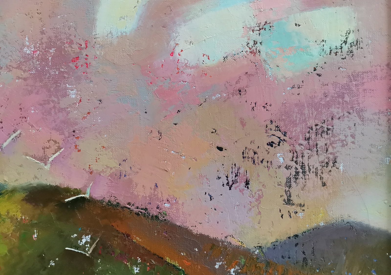 Abstract Oil painting Green mountain Oksana Kyrylenko - 6