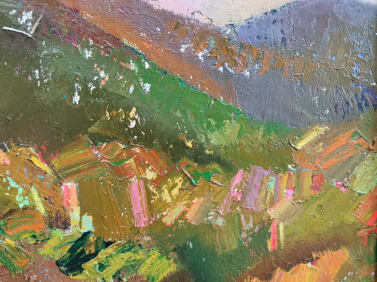 Abstract Oil painting Green mountain Oksana Kyrylenko - 7
