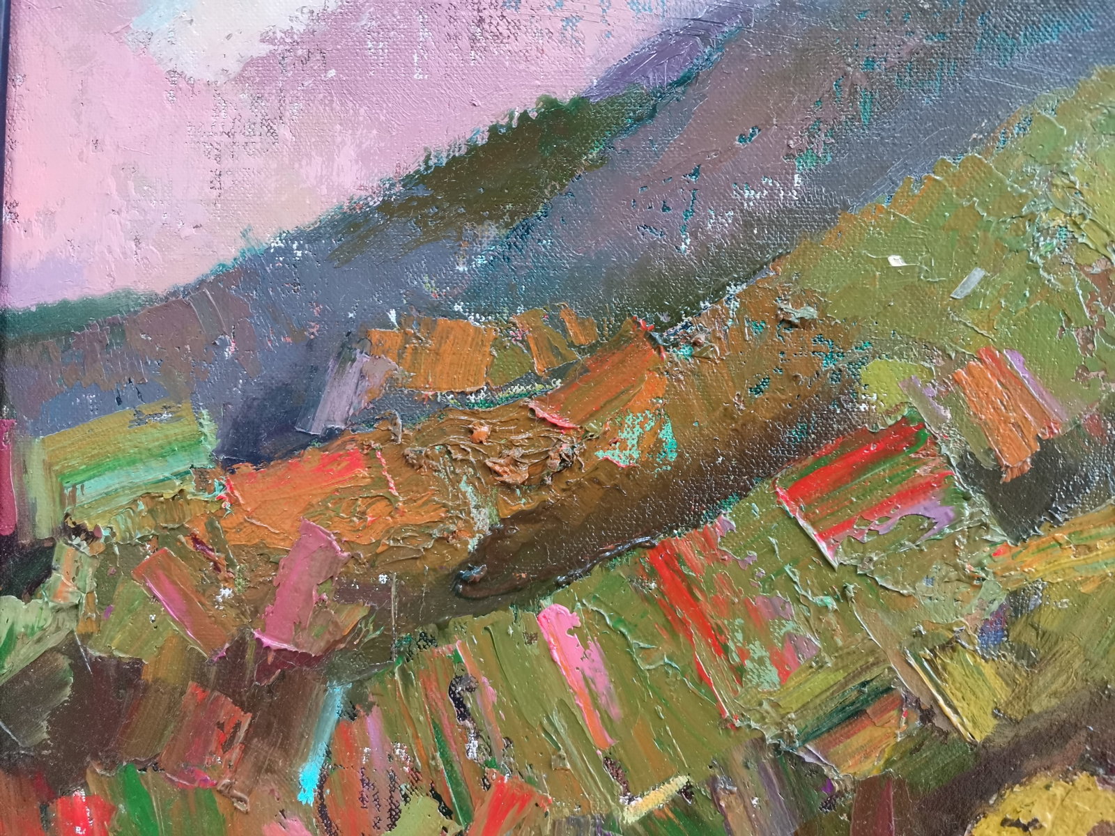 Abstract Oil painting Green mountain Oksana Kyrylenko - 8