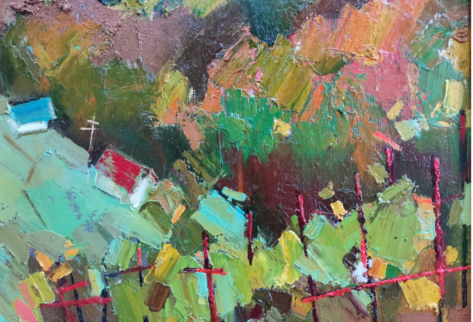 Abstract Oil painting Green mountain Oksana Kyrylenko - 9