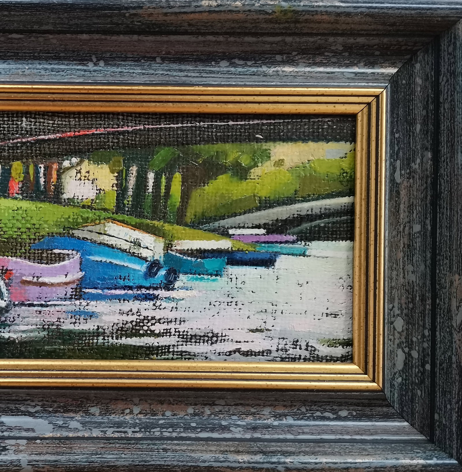 Abstract Oil painting St. Petersburg boats Oksana Kyrylenko - 6