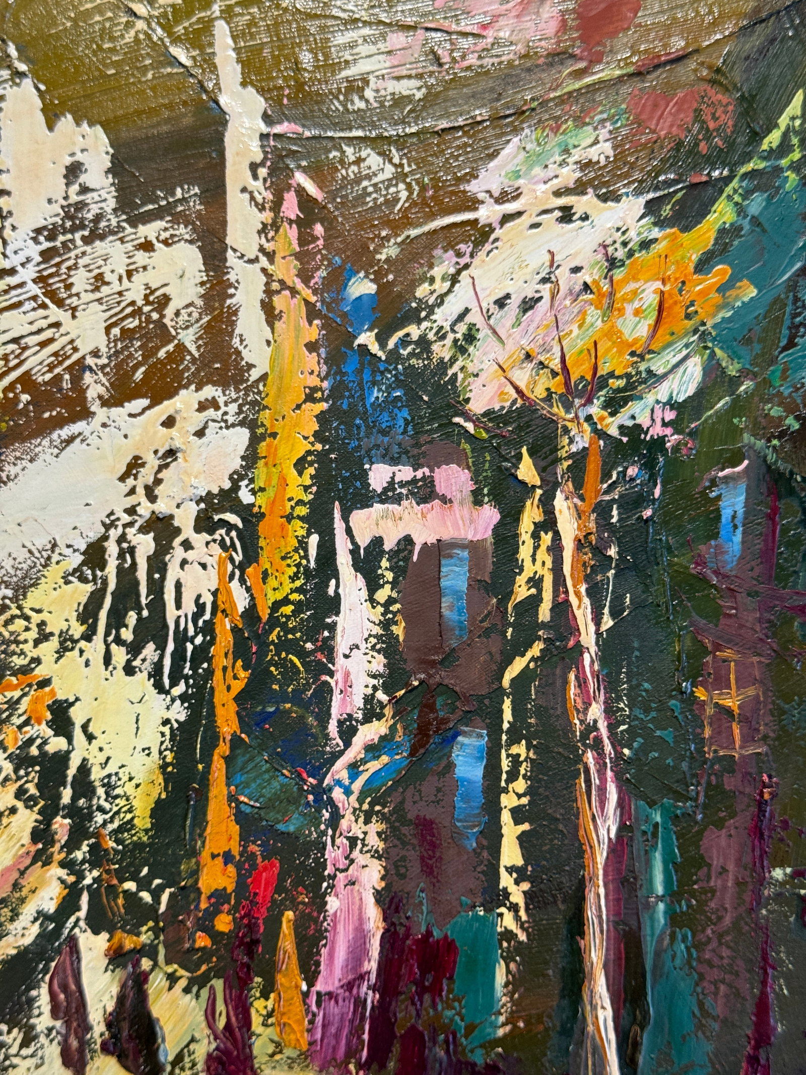 Abstract Oil painting with frame City K. Leonid - 6