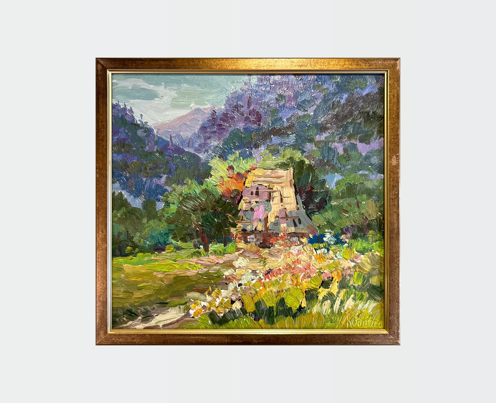 Oil painting with frame An old house K. Leonid - 2