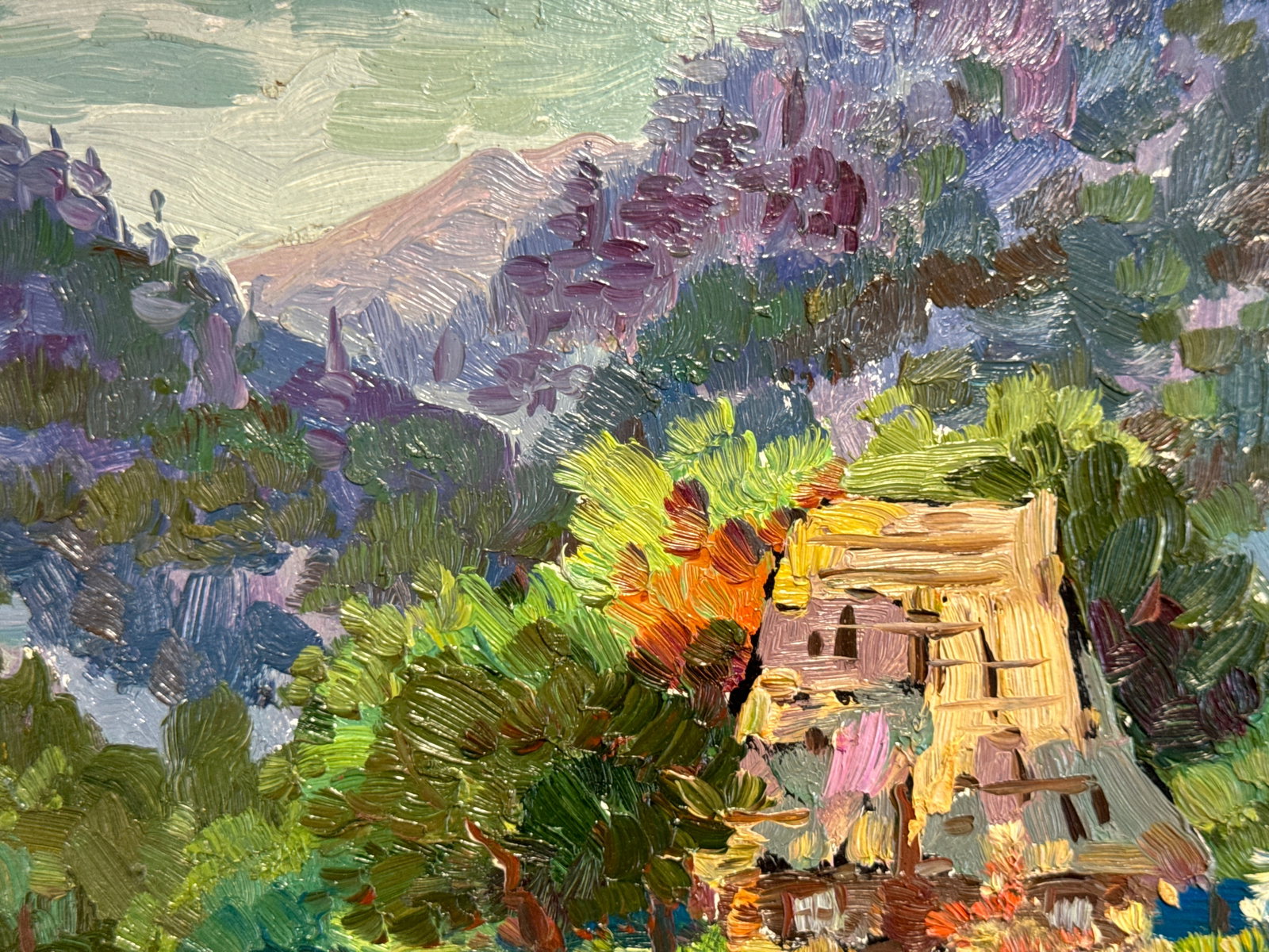 Oil painting with frame An old house K. Leonid - 5