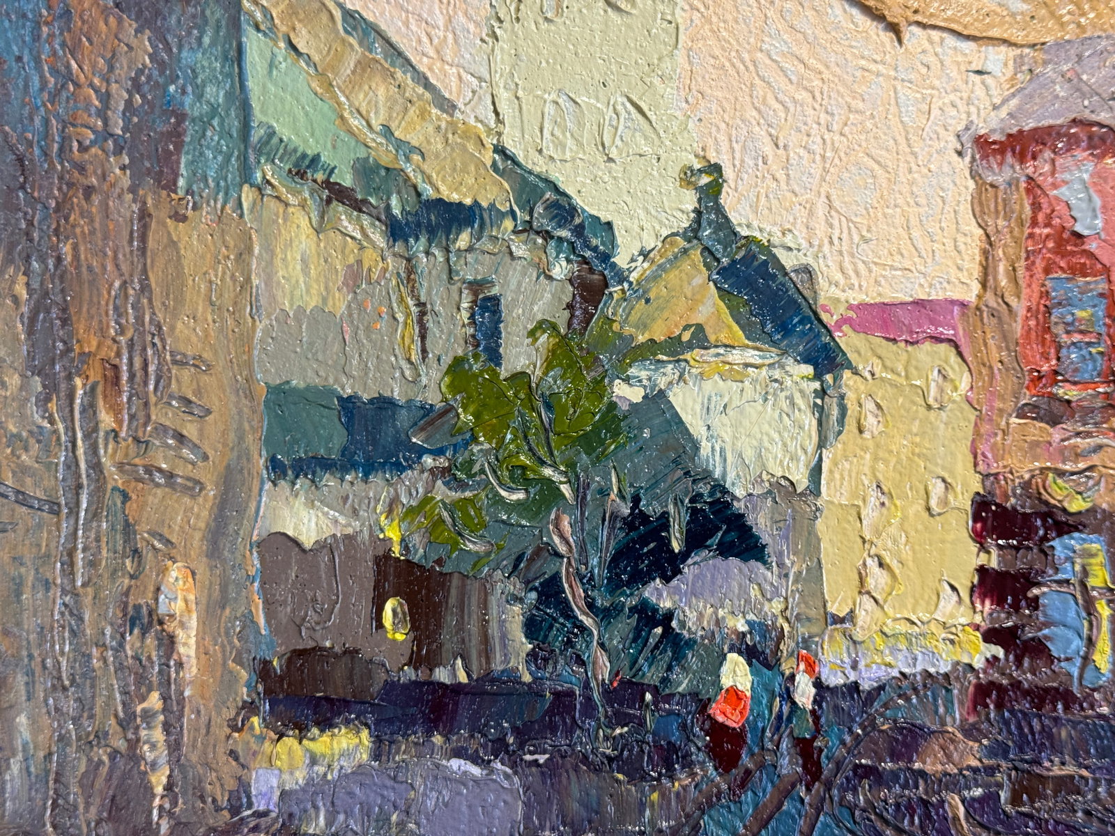 Oil painting with frame Lviv market square K. Leonid - 9