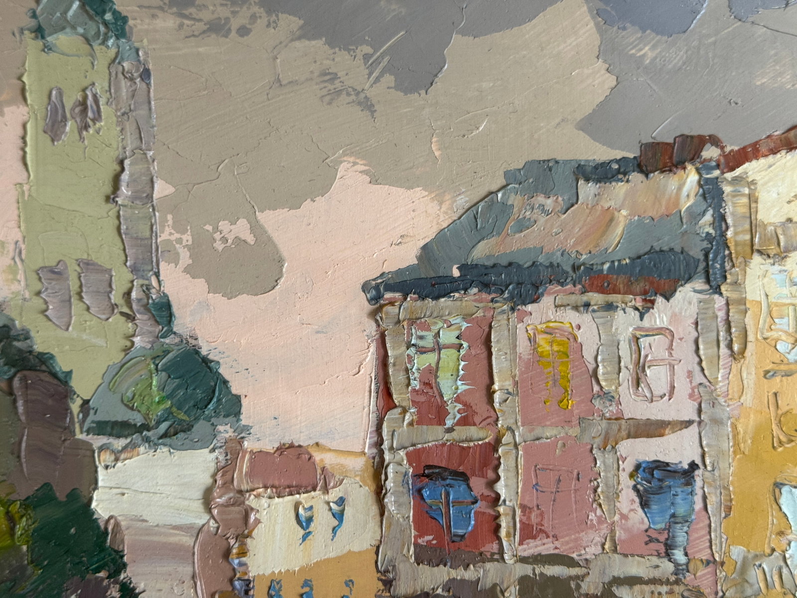 Oil painting with frame Lviv market square K. Leonid - 3