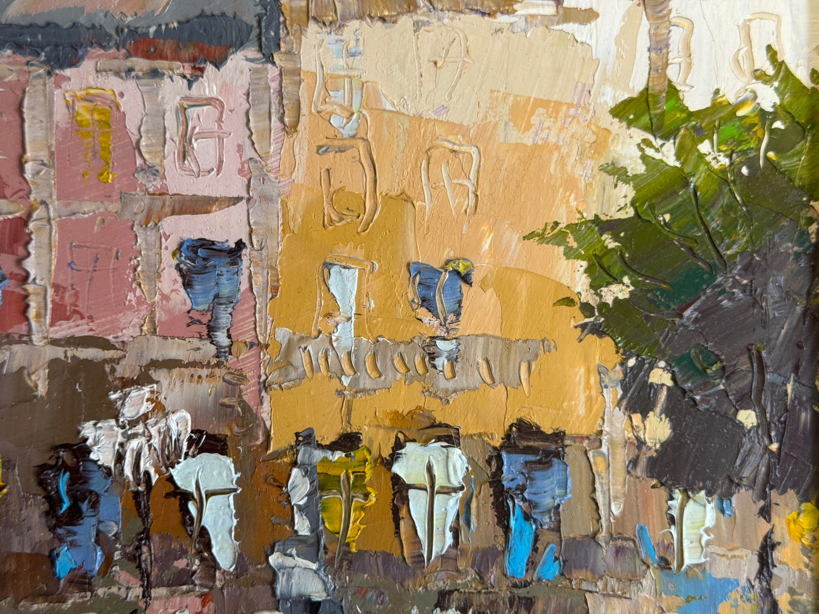 Oil painting with frame Lviv market square K. Leonid - 5
