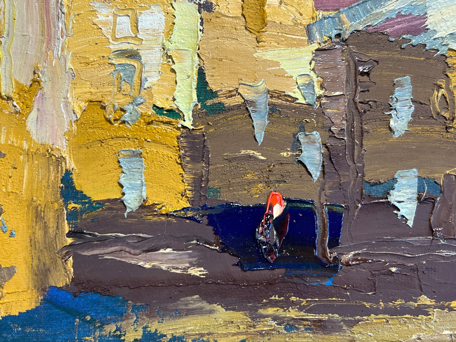 Oil painting with frame Lviv market square K. Leonid - 5
