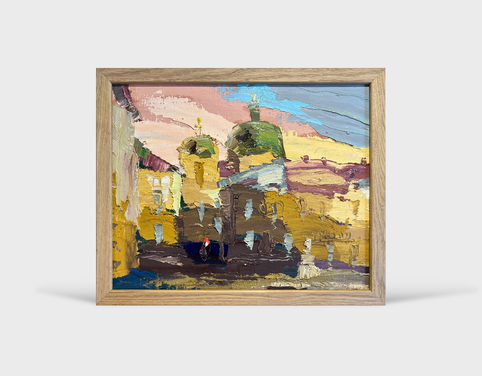 Oil painting with frame Lviv market square K. Leonid - 7