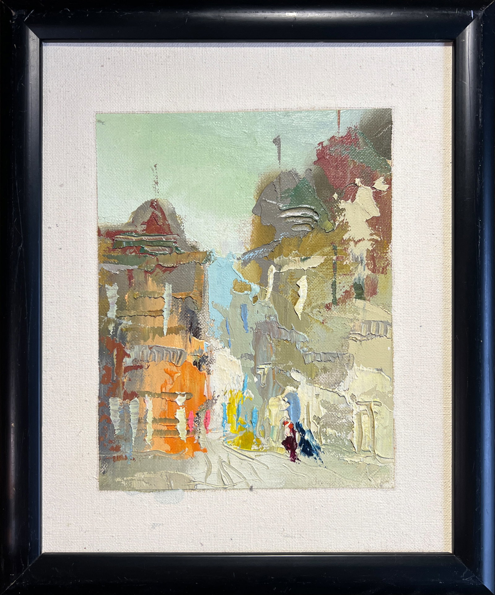Oil painting with frame city K. Leonid: Title: Oil painting with frame city K. Leonid Description: 164KK Painter: K. Leonid S?ze: 30x24 cm/ 11.81x9.44 inches Components: oil, canvas, fiberboard Original painting CONDITION: exellent