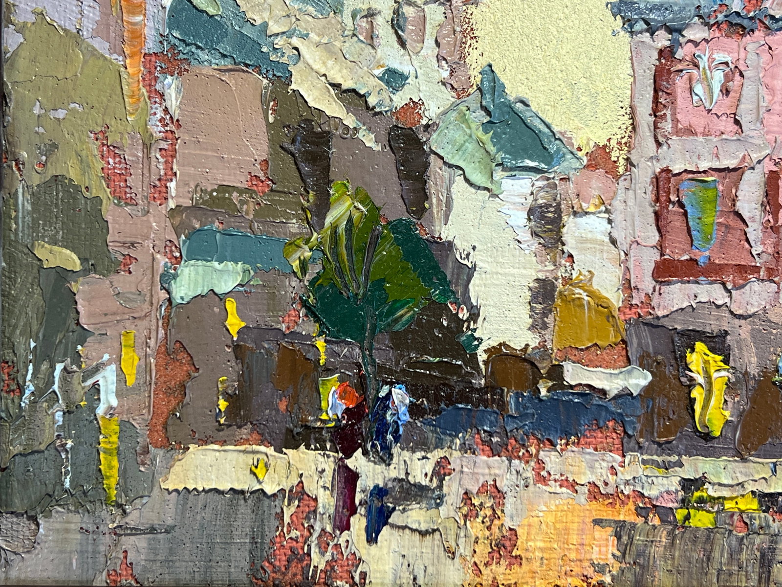 Oil painting with frame Lviv market square K. Leonid - 3