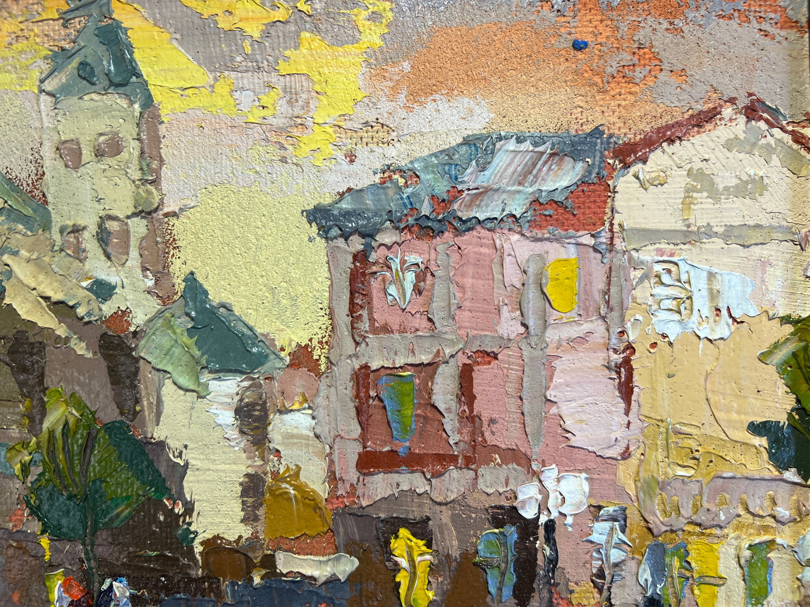 Oil painting with frame Lviv market square K. Leonid - 5