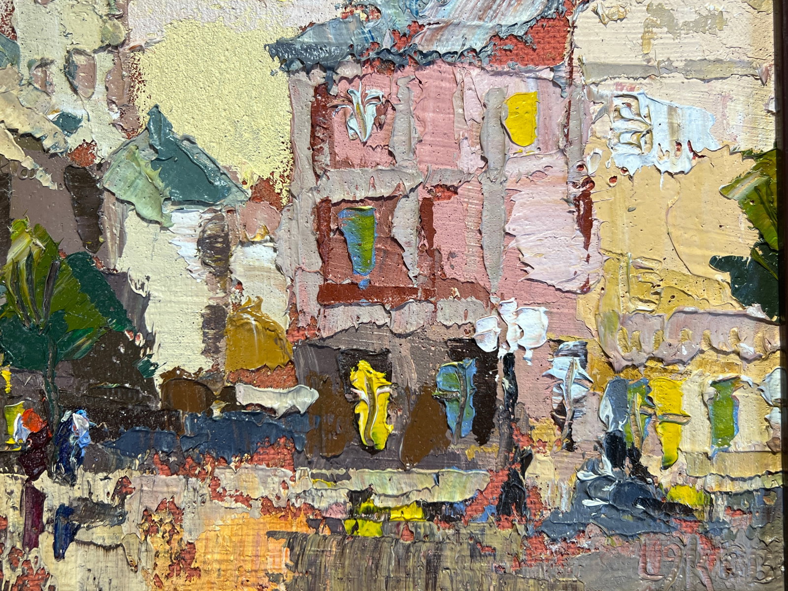 Oil painting with frame Lviv market square K. Leonid - 6