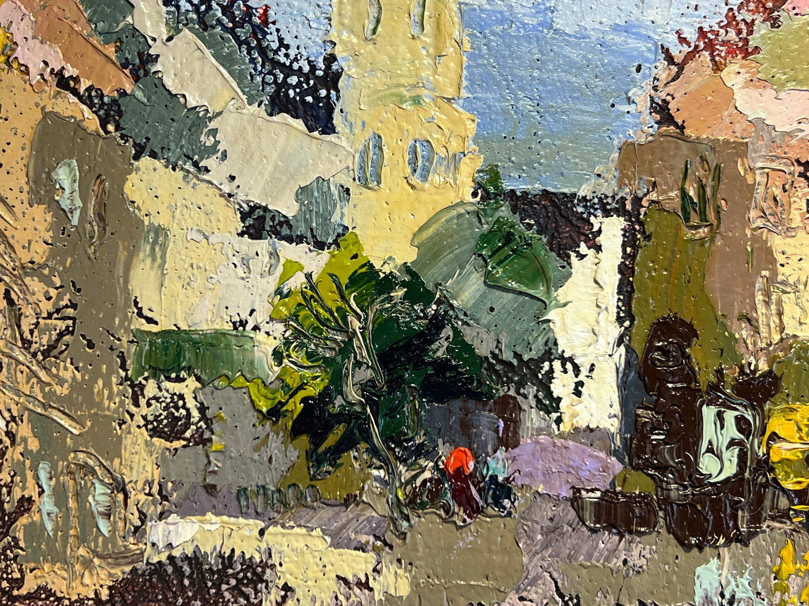 Oil painting with frame Lviv market square K. Leonid - 3