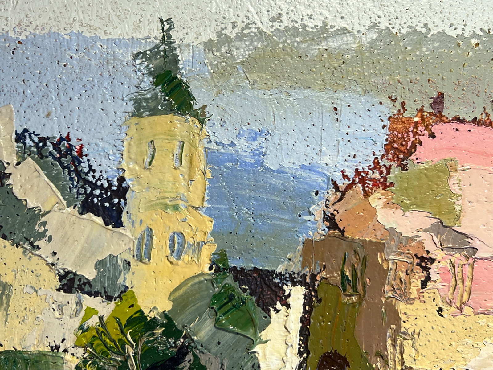 Oil painting with frame Lviv market square K. Leonid - 6