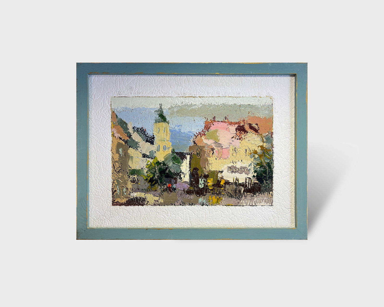 Oil painting with frame Lviv market square K. Leonid - 7