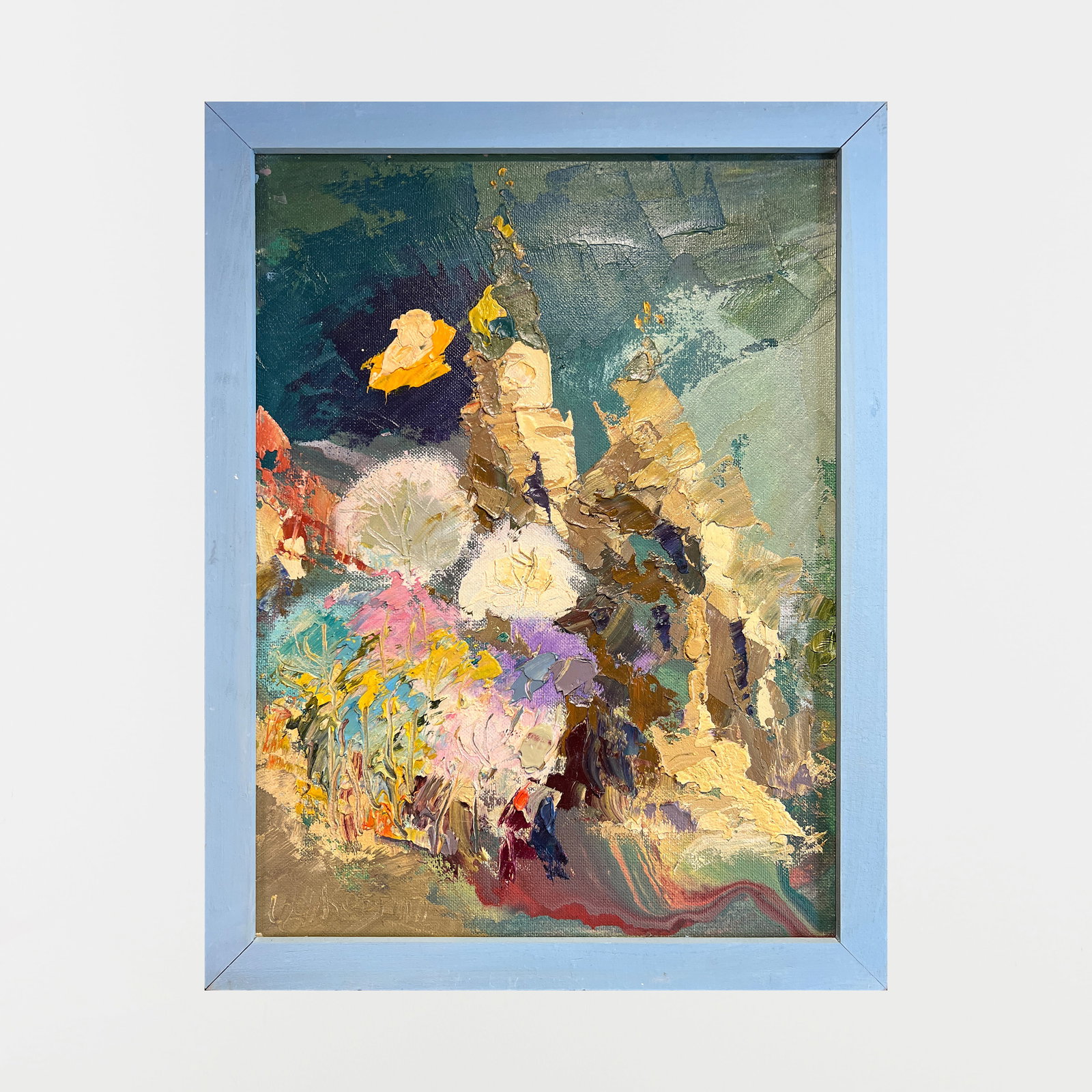 Abstract Oil painting with frame Lviv, Bernardine Monastery, Evening, Spring K. Leonid - 2