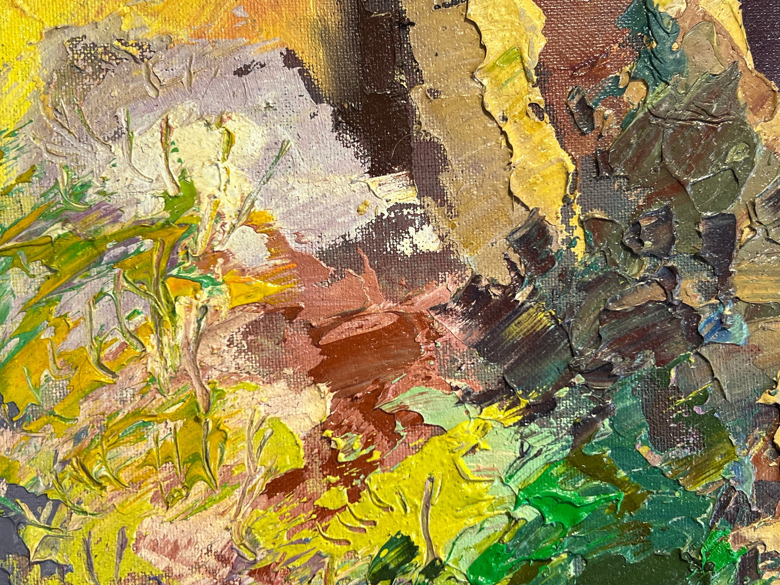 Abstract Oil painting with frame Lviv, Bernardine Monastery, Evening, Spring K. Leonid - 6