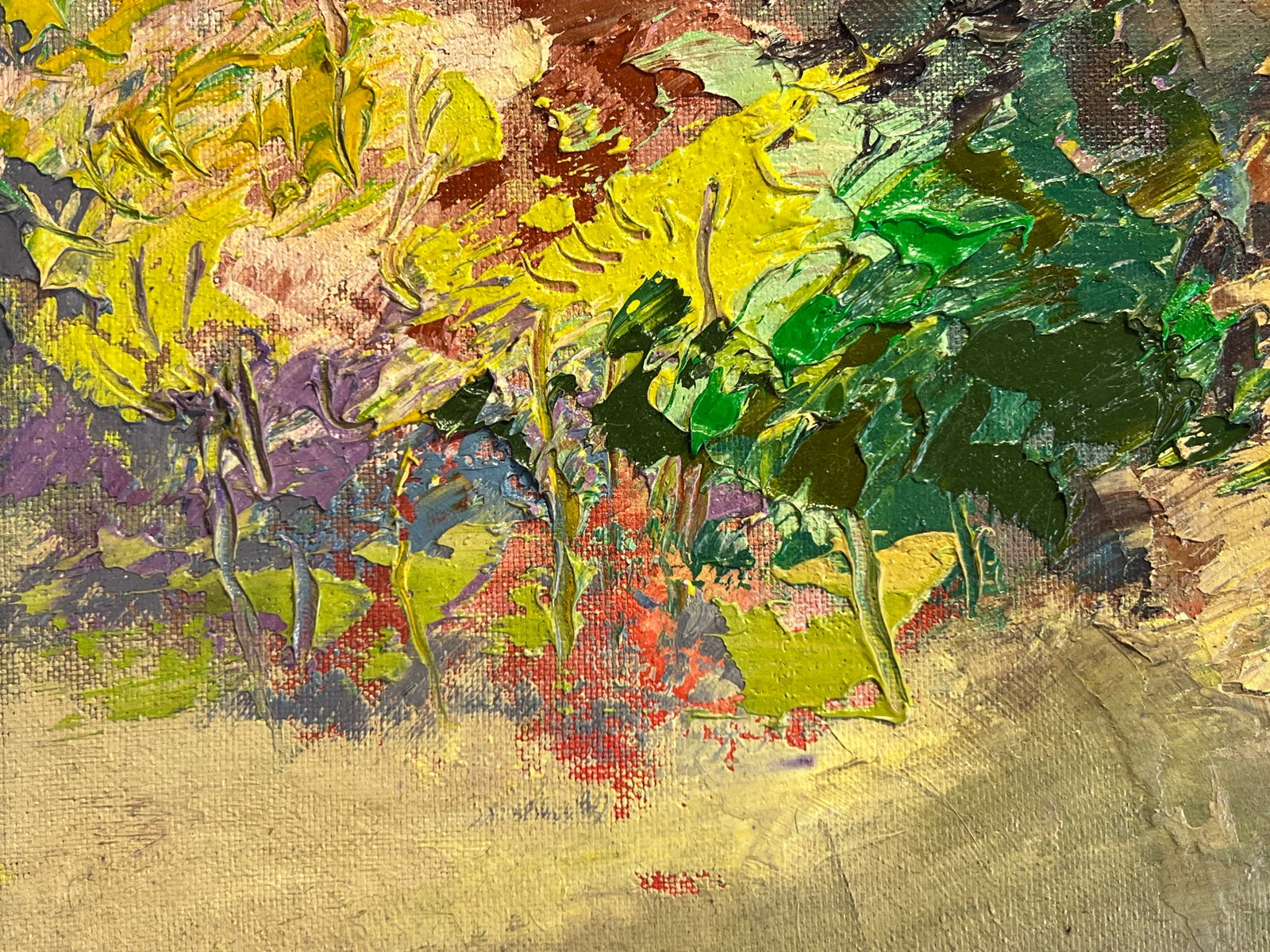 Abstract Oil painting with frame Lviv, Bernardine Monastery, Evening, Spring K. Leonid - 9