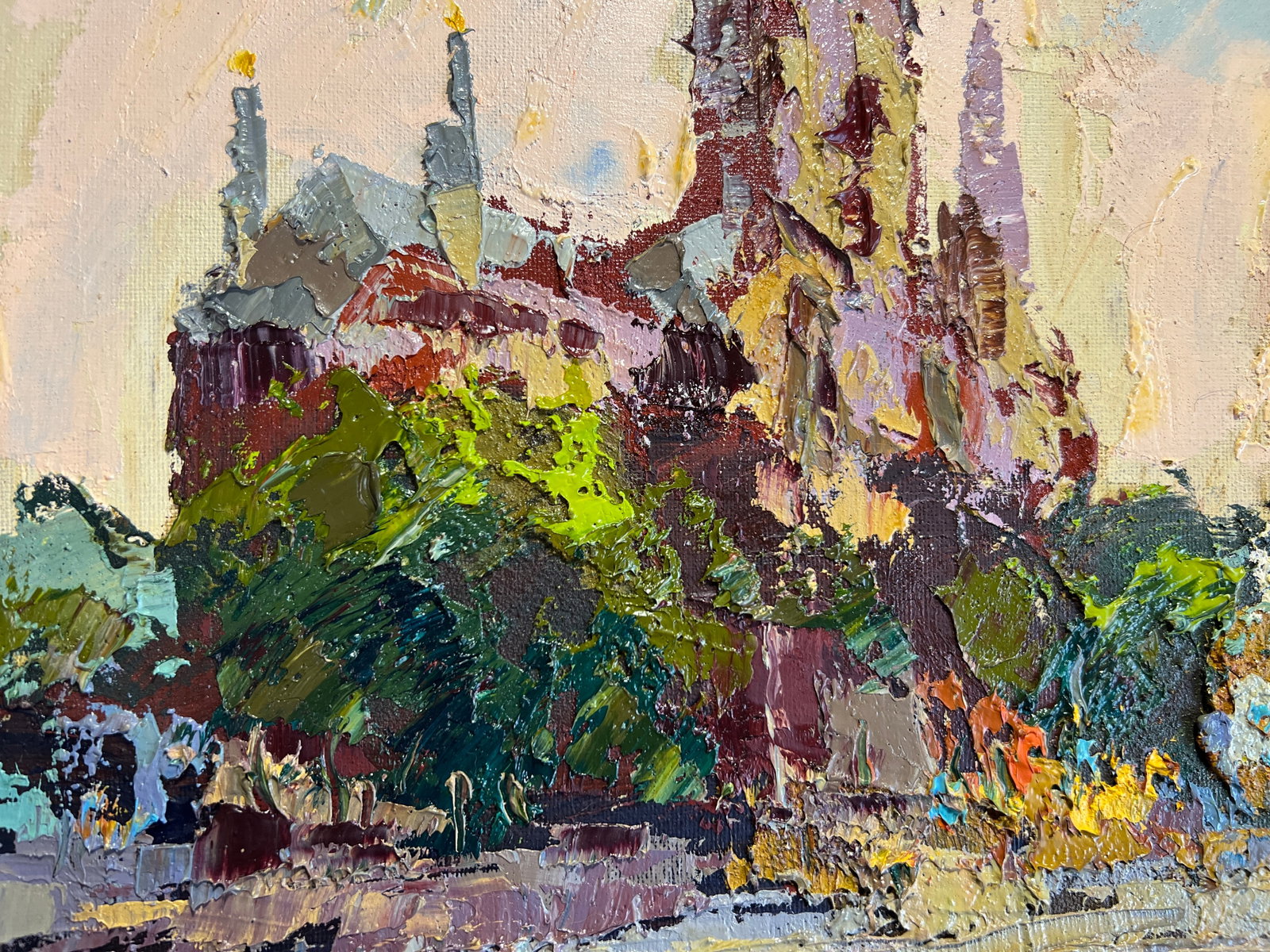 Oil painting with frame Church of Saints Olga and Elizabeth (Lviv) K. Leonid - 6