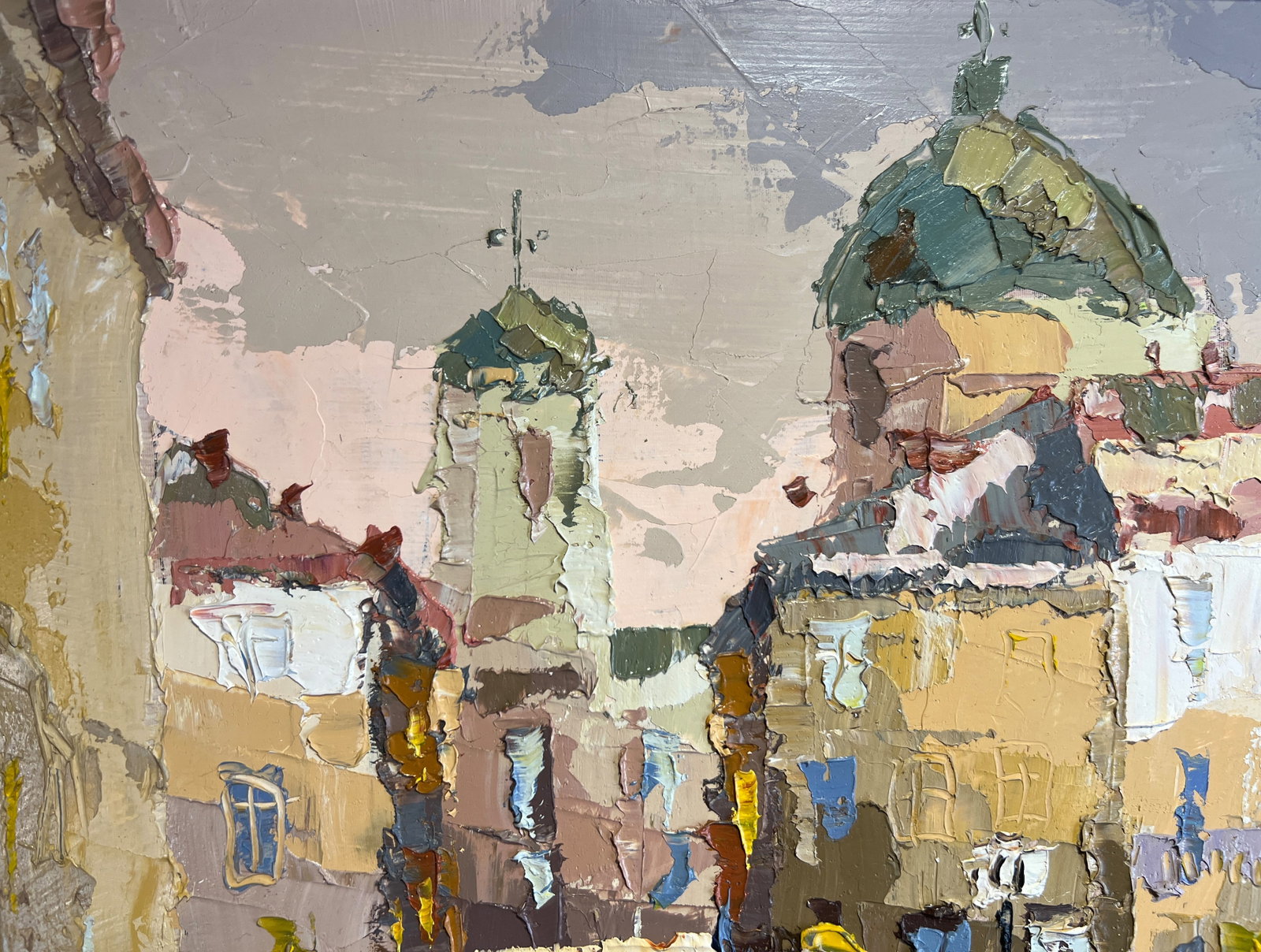 Oil painting with frame Lviv market square K. Leonid - 3