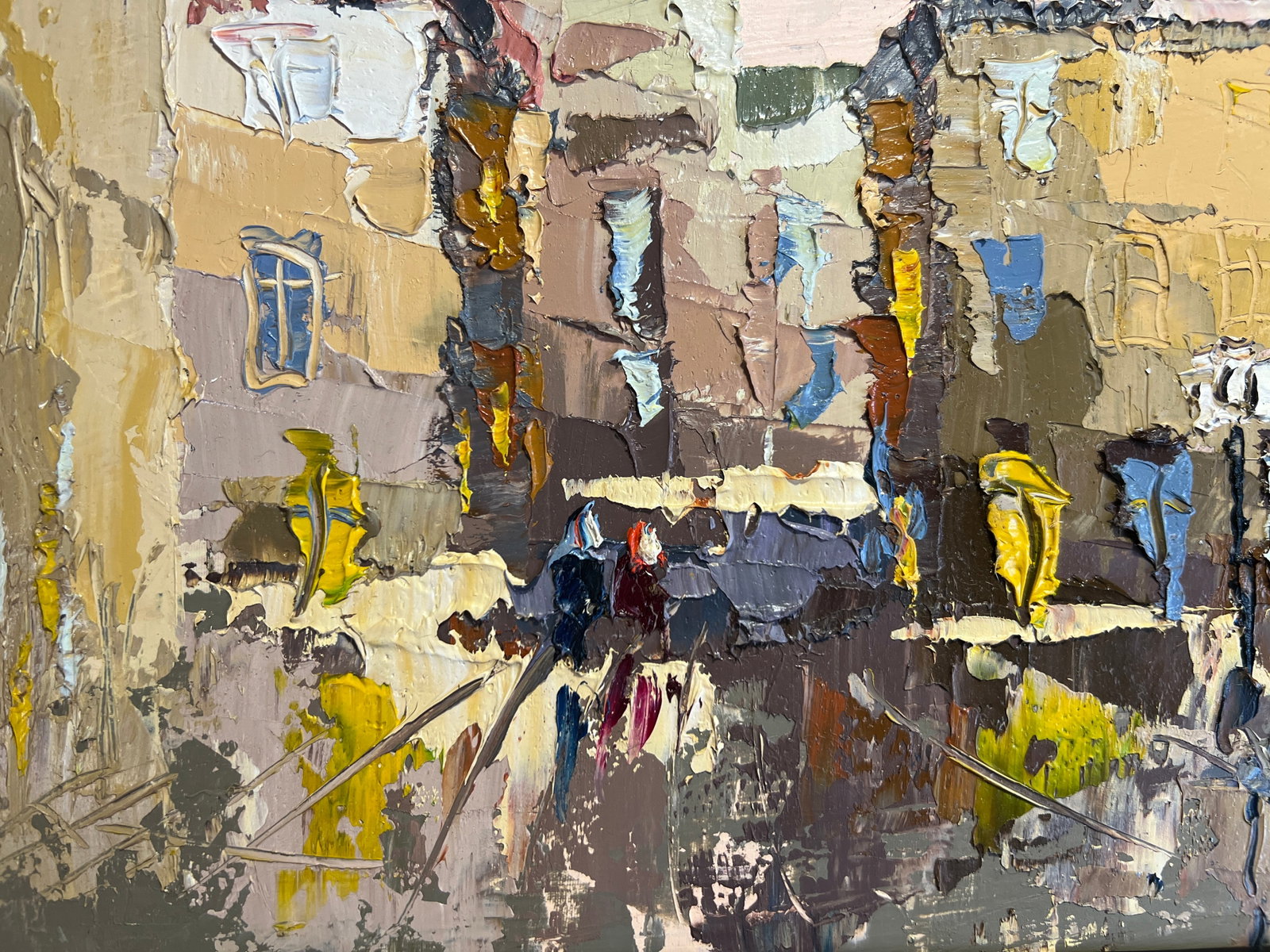 Oil painting with frame Lviv market square K. Leonid - 4