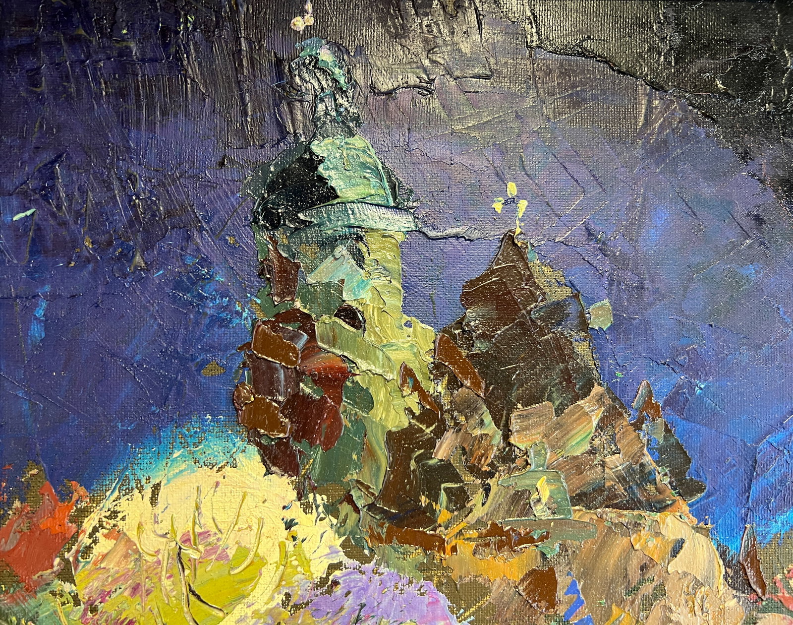 Abstract Oil painting with frame Lviv, Bernardine Monastery, Night K. Leonid - 4