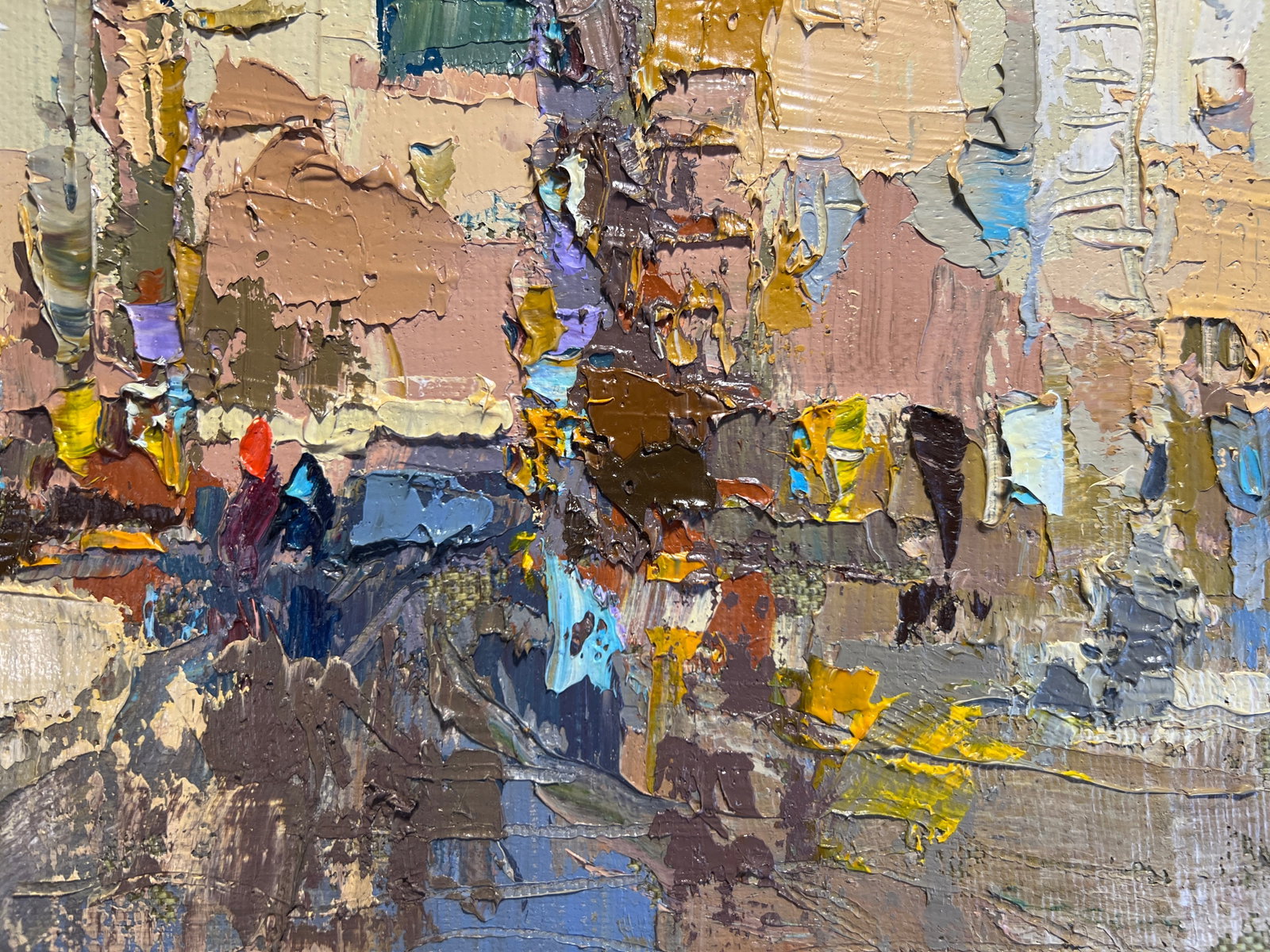 Oil painting with frame Lviv market square K. Leonid - 5