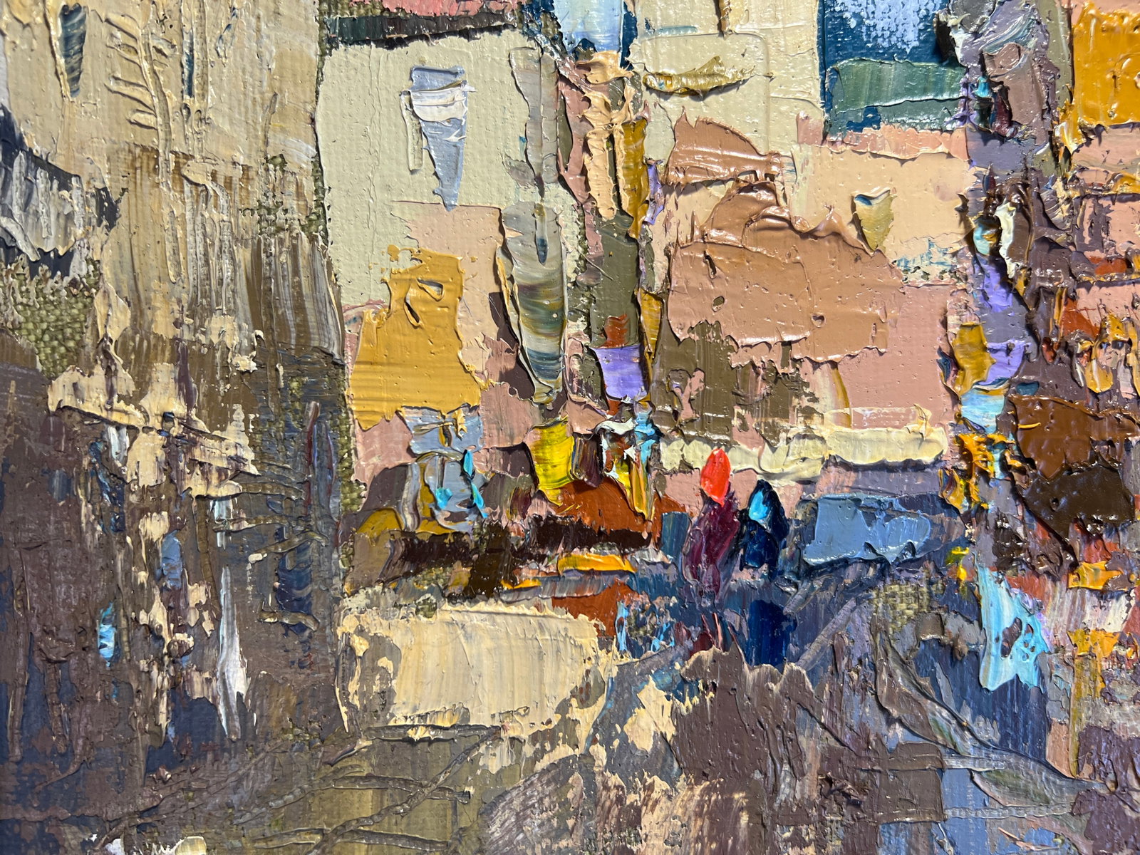 Oil painting with frame Lviv market square K. Leonid - 6