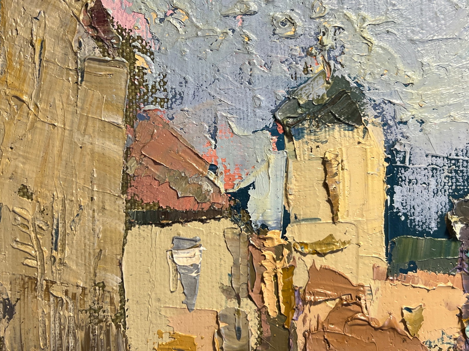 Oil painting with frame Lviv market square K. Leonid - 8