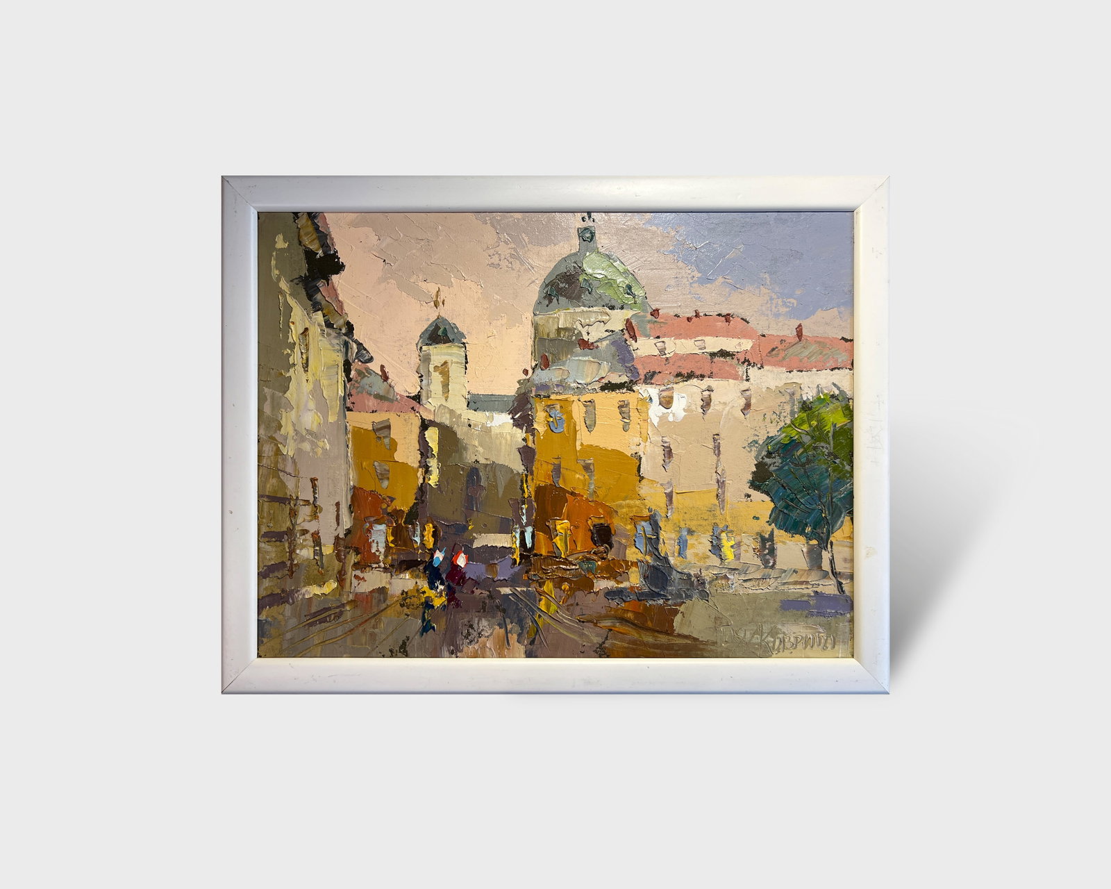Oil painting with frame Lviv market square K. Leonid - 10