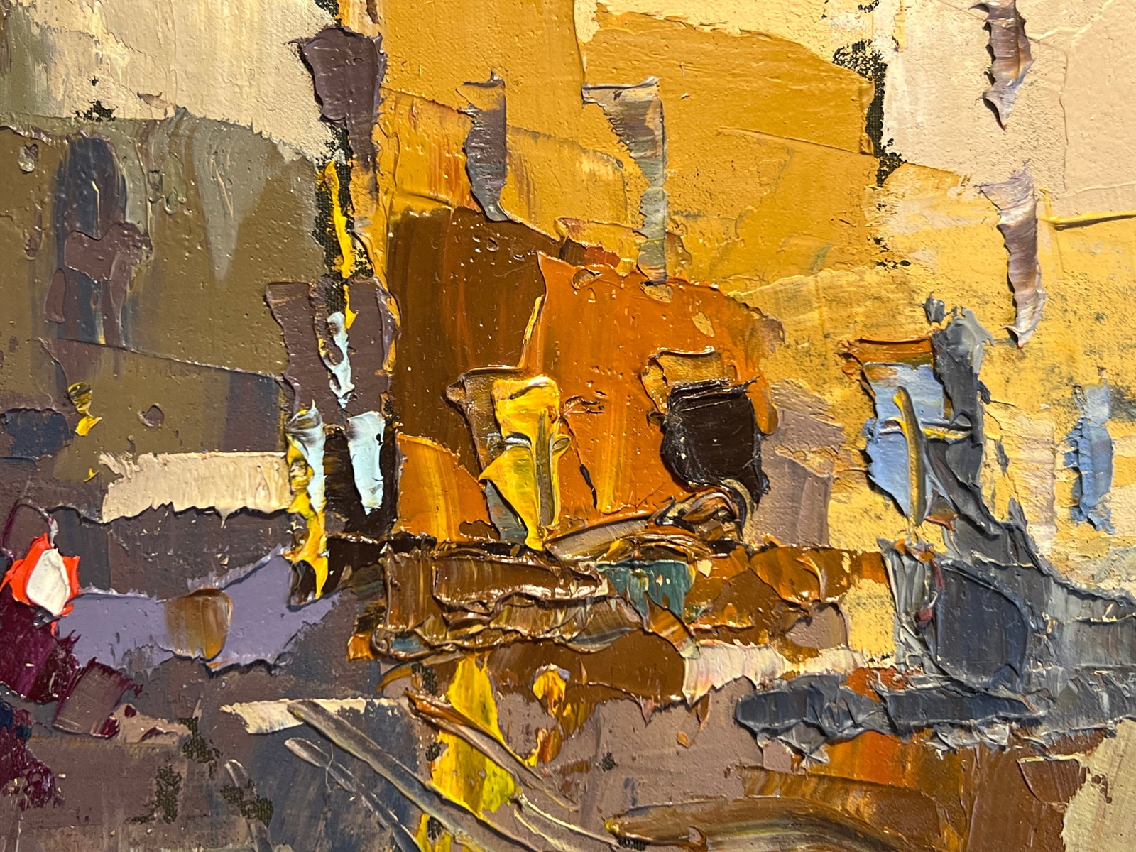 Oil painting with frame Lviv market square K. Leonid - 6