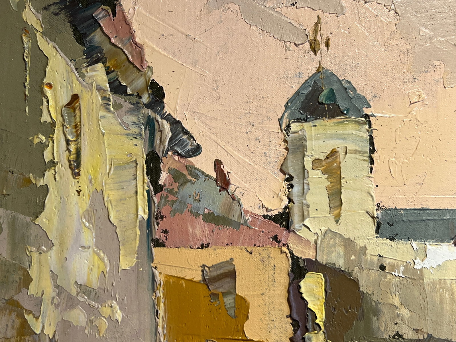 Oil painting with frame Lviv market square K. Leonid - 8
