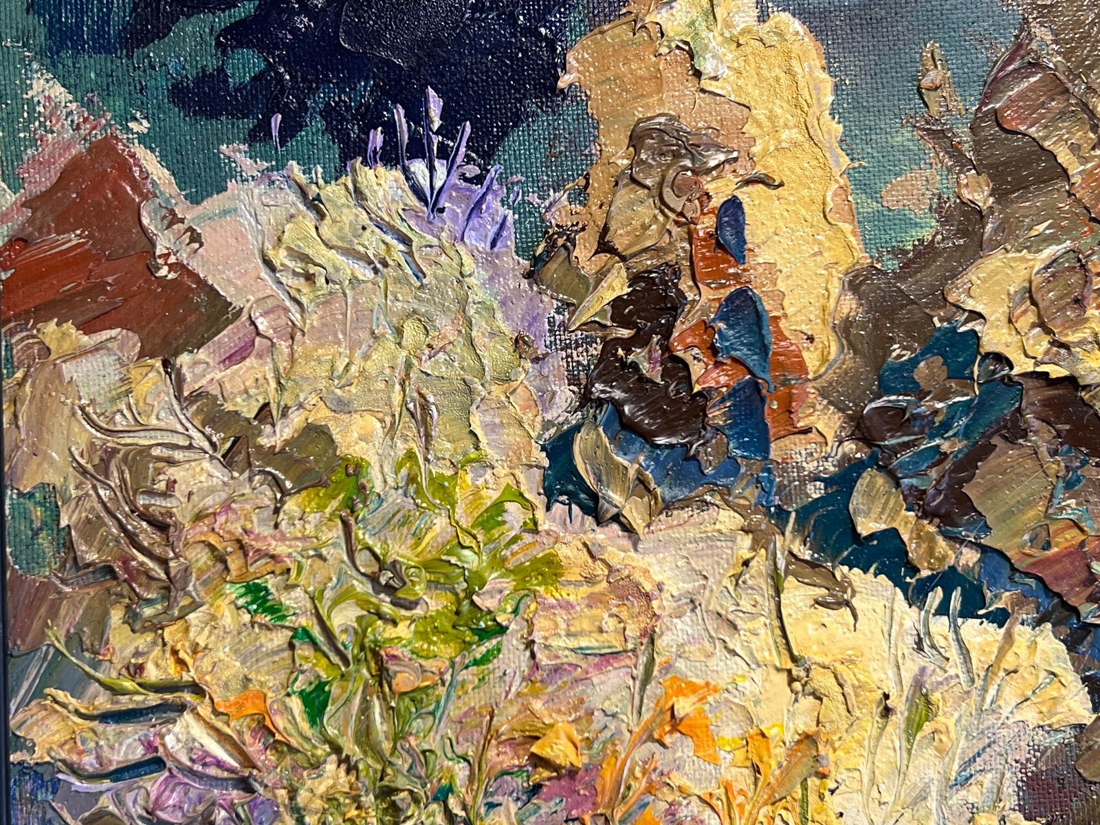 Abstract Oil painting with frame Lviv, Bernardine Monastery, Evening, Spring K. Leonid - 7
