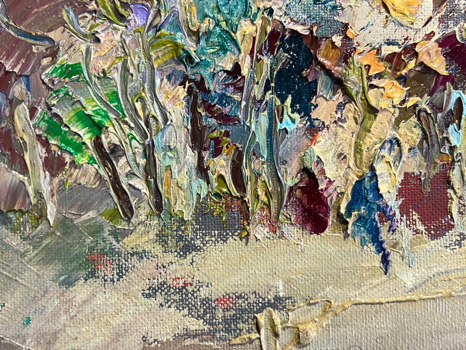 Abstract Oil painting with frame Lviv, Bernardine Monastery, Evening, Spring K. Leonid - 8