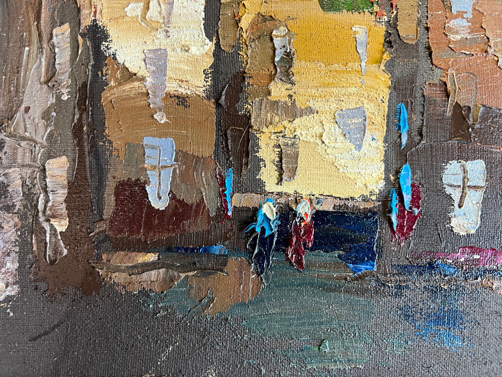 Oil painting with frame Lviv market square K. Leonid - 4