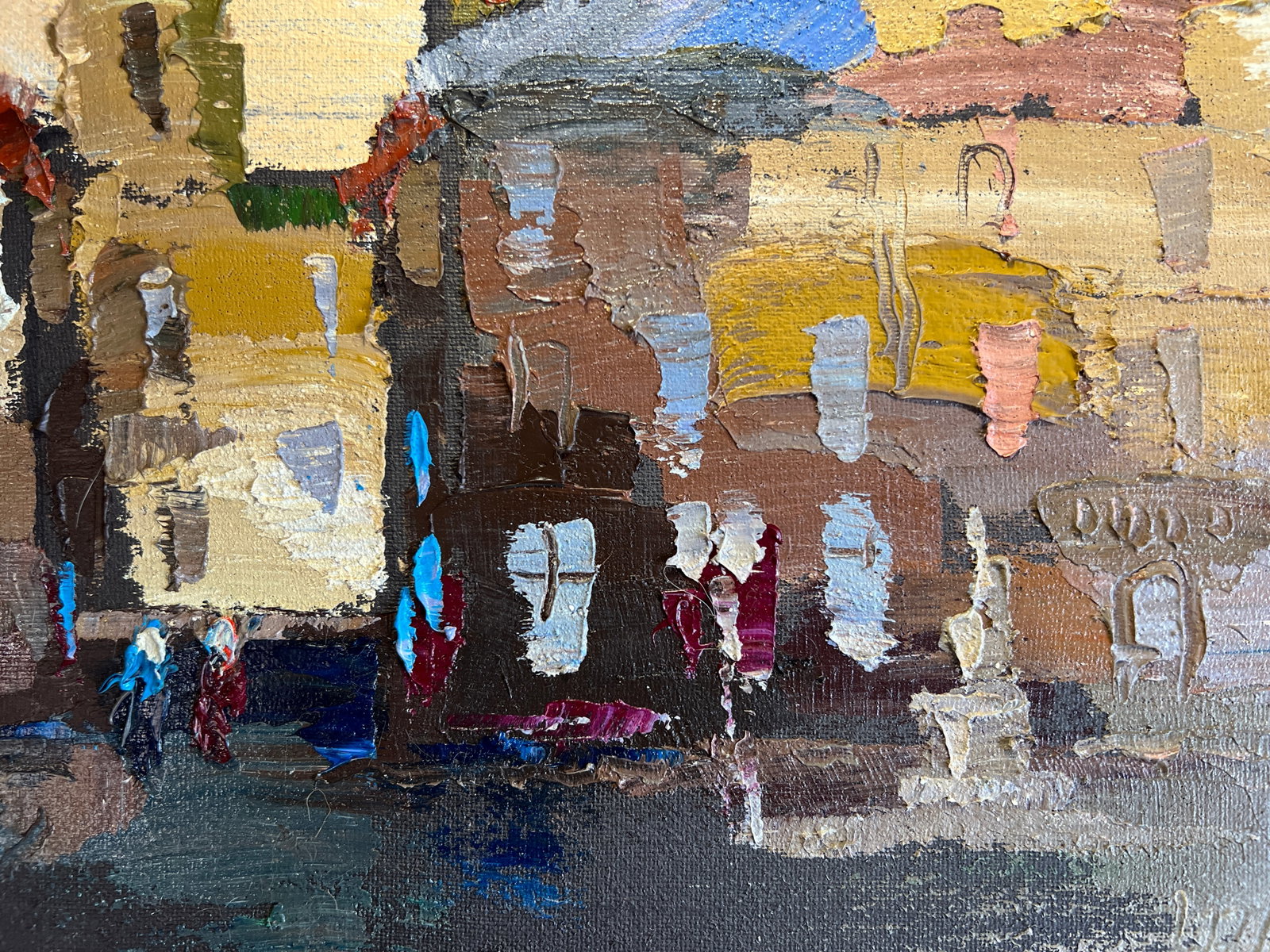 Oil painting with frame Lviv market square K. Leonid - 5