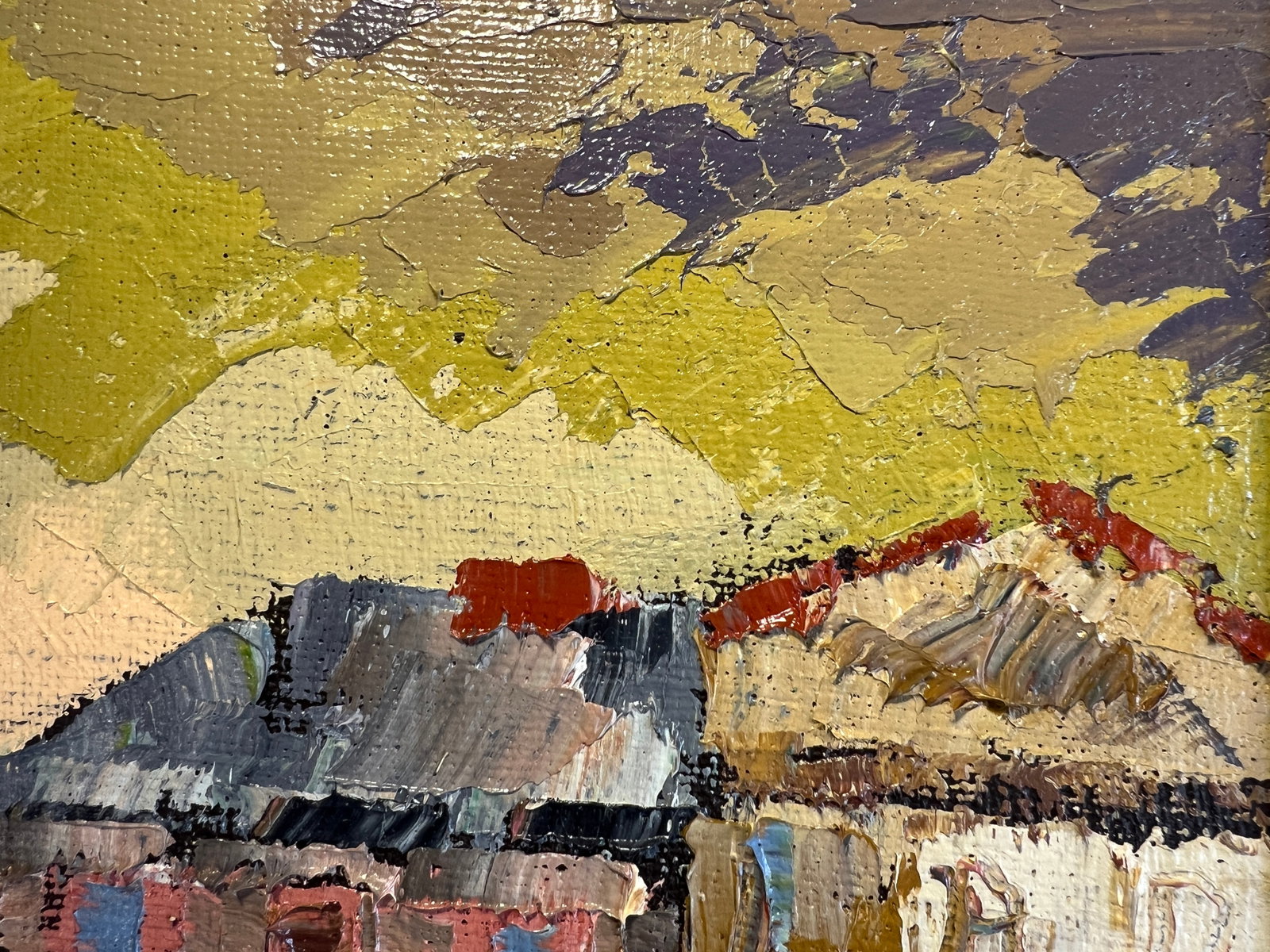 Oil painting with frame Lviv market square K. Leonid - 8