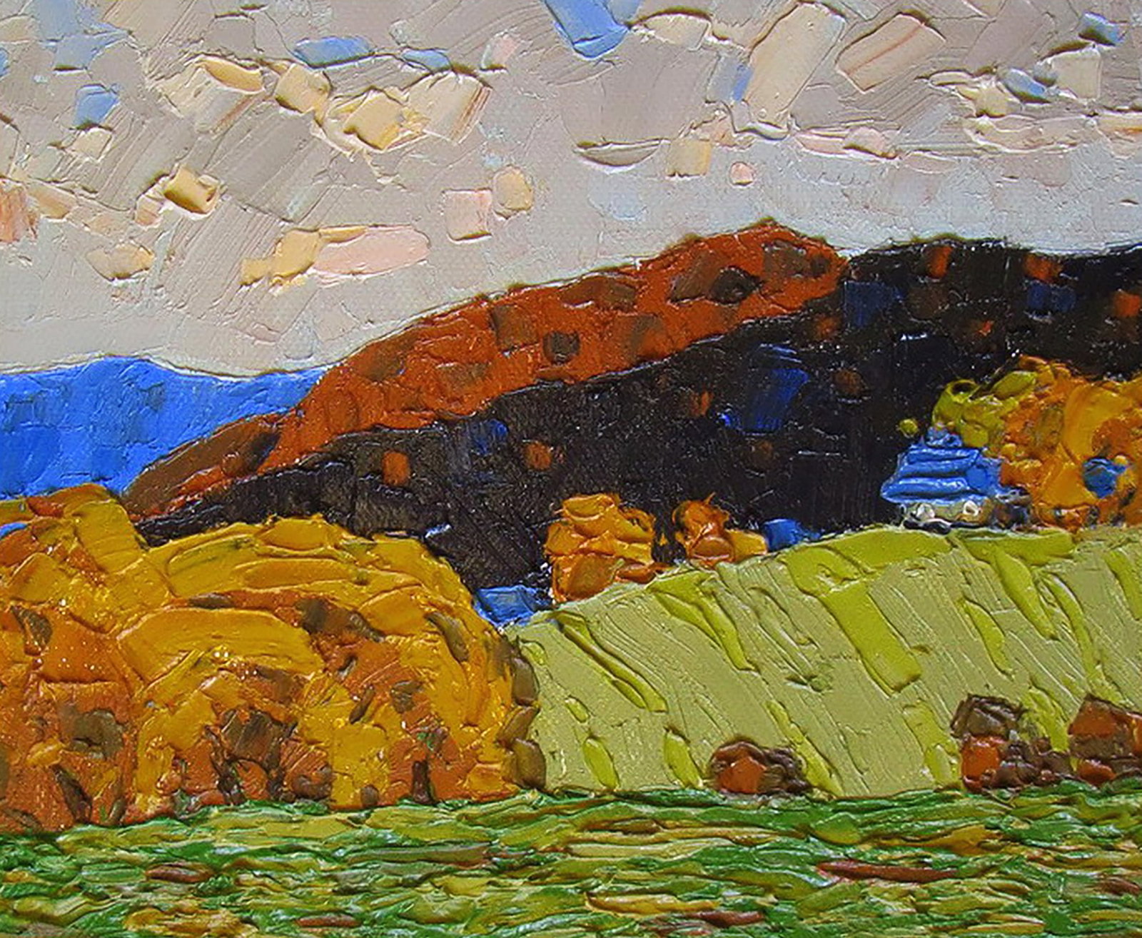 Oil painting Evening in the meadow Yaroslav Savchyn: Title: Oil painting Evening in the meadow Yaroslav Savchyn Description: 13SAVCH Painter: Yaroslav Savchyn Size: 15x18 cm/5.90x7.08 inches Components: oil, cardboard Original painting CONDITION: