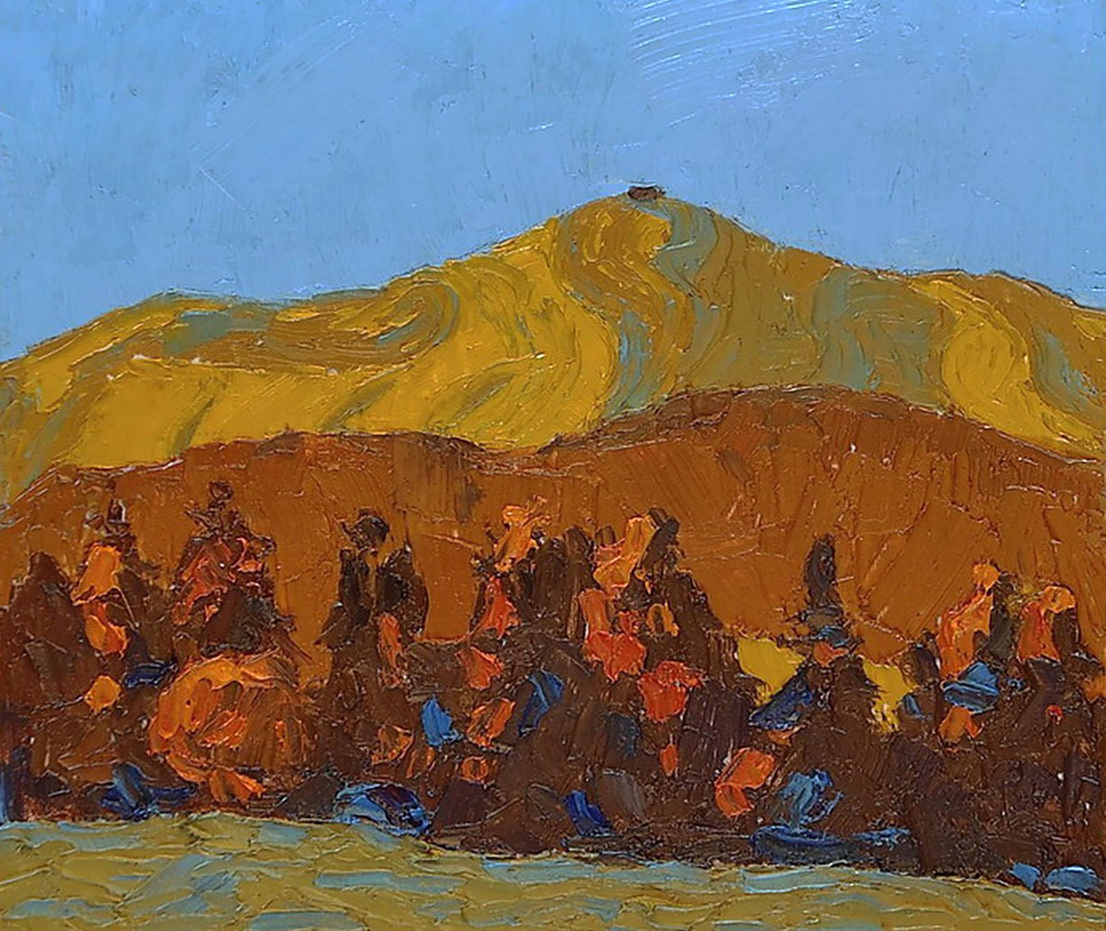 Oil painting Evening sun Yaroslav Savchyn: Title: Oil painting Evening sun Yaroslav Savchyn Description: 14SAVCH Painter: Yaroslav Savchyn Size: 15.5x18.5 cm/6.10x7.28 inches Components: oil, canvas on cardboard Original painting CONDITION: