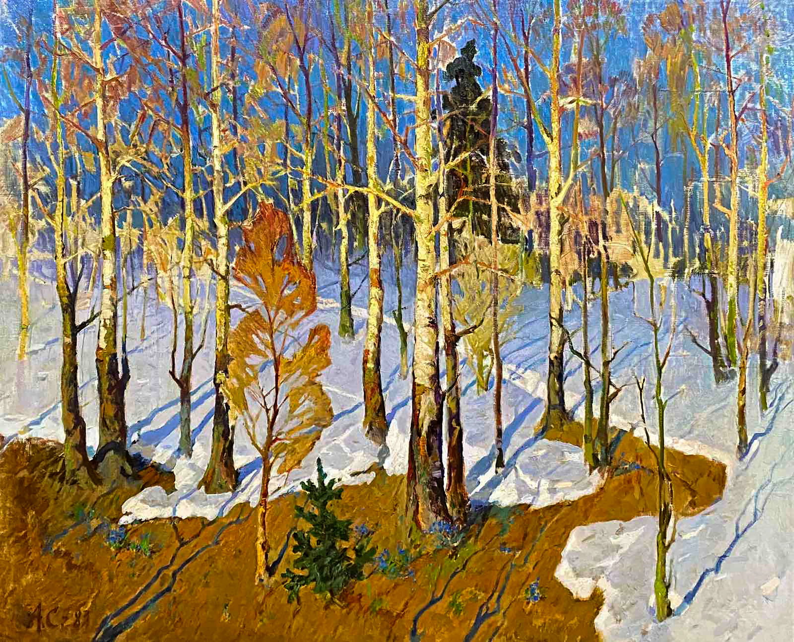 Oil painting March Andrey Serbutovsky: Title: Oil painting March Andrey Serbutovsky Description: 24POLT Painter: Andrey Serbutovsky Size: 100x120 cm/39.37x47.24 inches Components: oil, canvas Original painting CONDITION: excellent ARTIST: