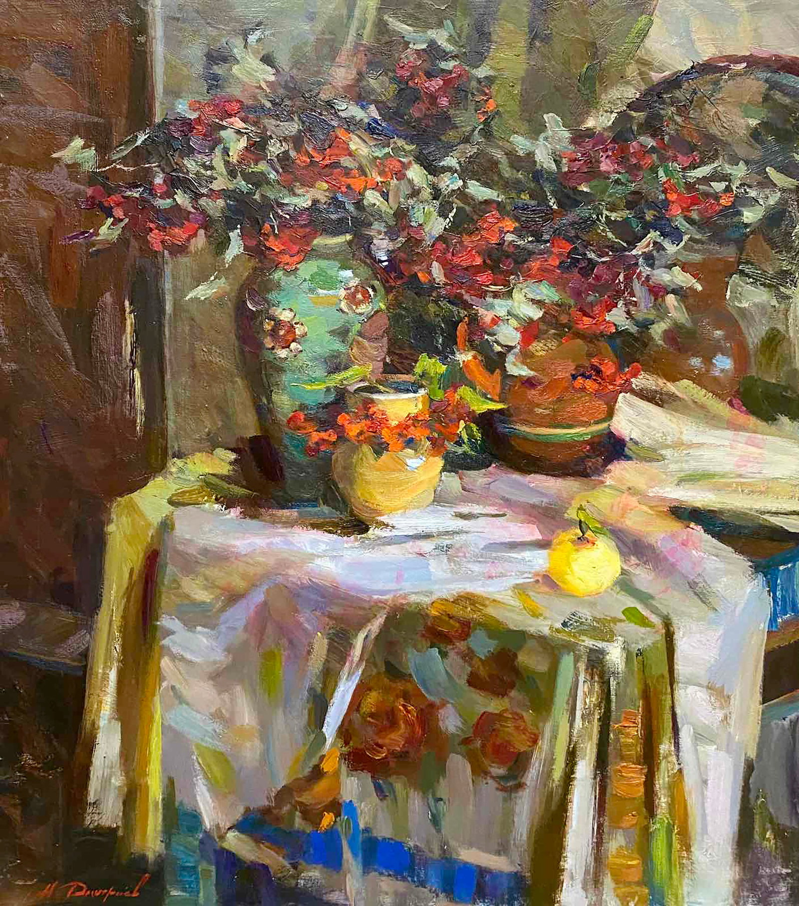 Oil painting Still life with apples Alexey Dmitriev: Title: Oil painting Still life with apples Alexey Dmitriev Description: 42POLT Painter: Alexey Dmitriev Size: 85x75 cm/33.46x29.52 inches Components: oil, canvas Original painting CONDITION: