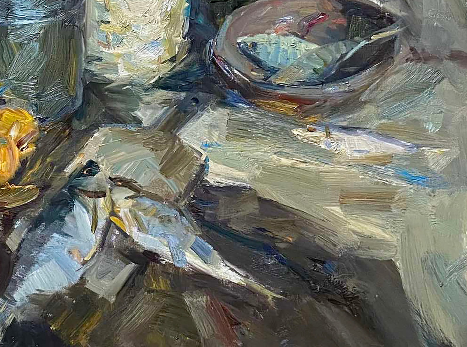 Oil painting Still life with fish Vladimir Kovalev - 5